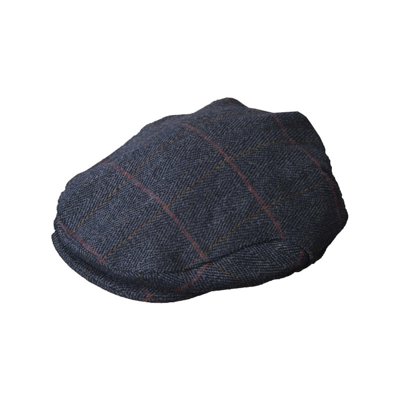 Made in UK Children Derby Tweed Ashton Flat Cap Blue Tweed Color